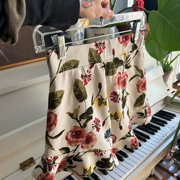 Mine High Waist Pink and Green Floral Shorts - Picture 11 of 15